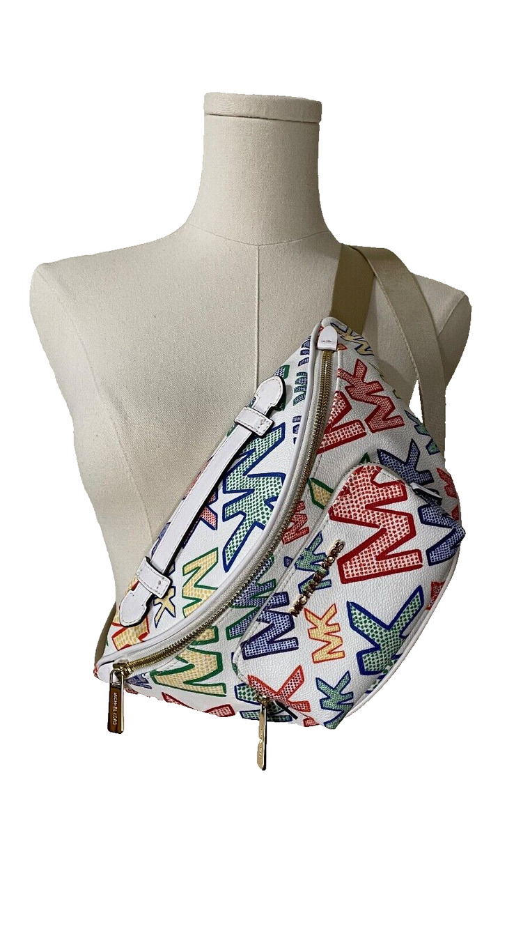 Michael Kors PRIDE Erin Graphic Logo Belt Bag Bright